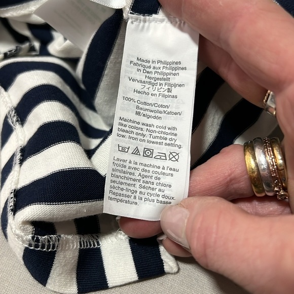 J. Crew Nautical Navy and White Stripe Pencil Skirt Size 0 - Picture 11 of 13